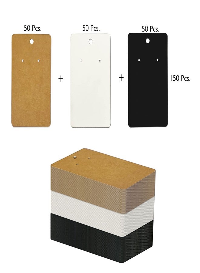 DEEPTAGS Jewellery Display Cards for Bracelet, Necklace, Jewelry in Black|Brown|White, 150 PCS (50 Each) - Image 3